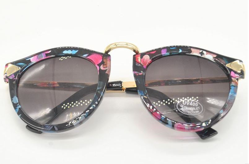 Vintage Floral Round Sunglass