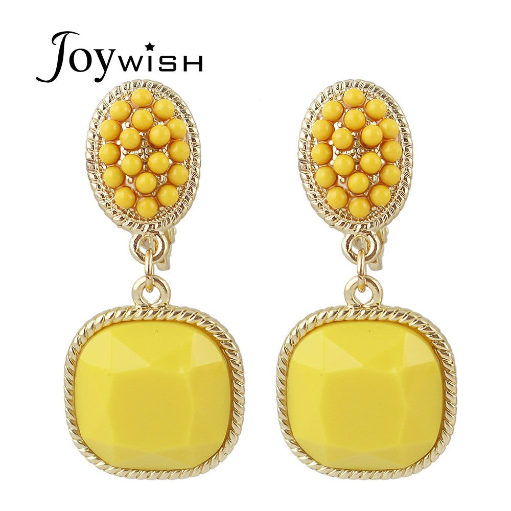 Cheeky and Hot Yellow Rhinestone Earrings